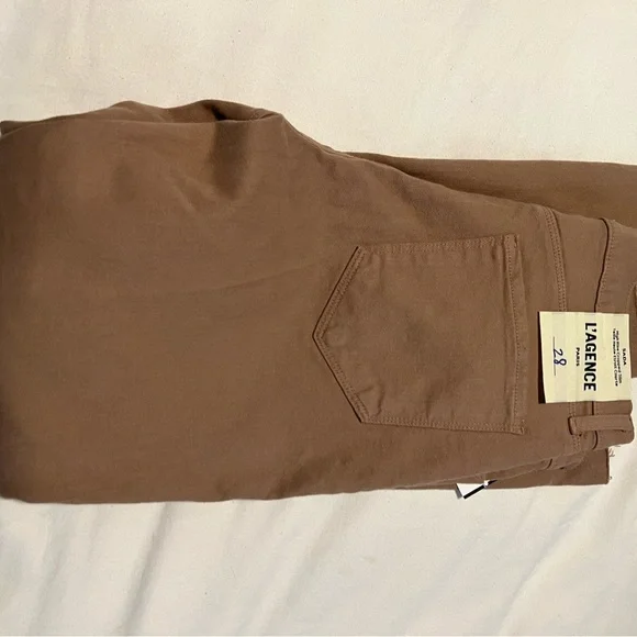 NWT L'AGENCE Sada High-Rise Crop Slim Pants Sepia 28 (4-6)